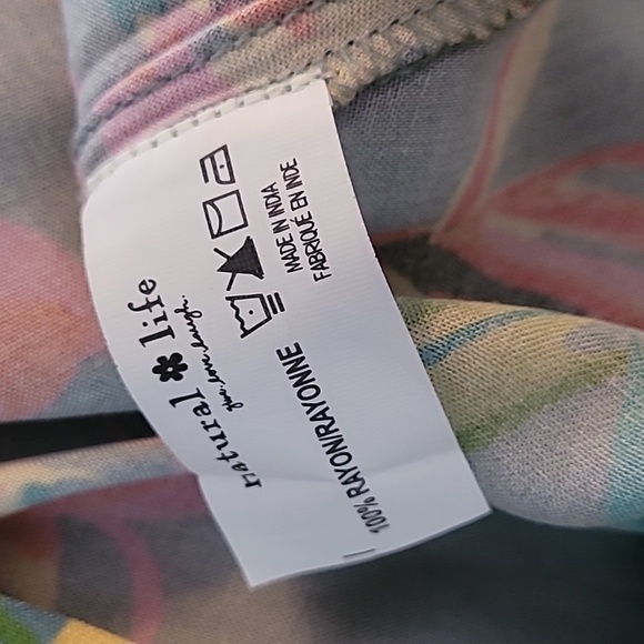 New NATURAL LIFE Asymmetrical Dress - Blue with Floral Accents - Picture 6 of 6